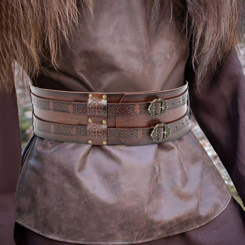 Men's Retro Nordic Viking Style Embossed Wide Belt - EX-STOCK CANADA