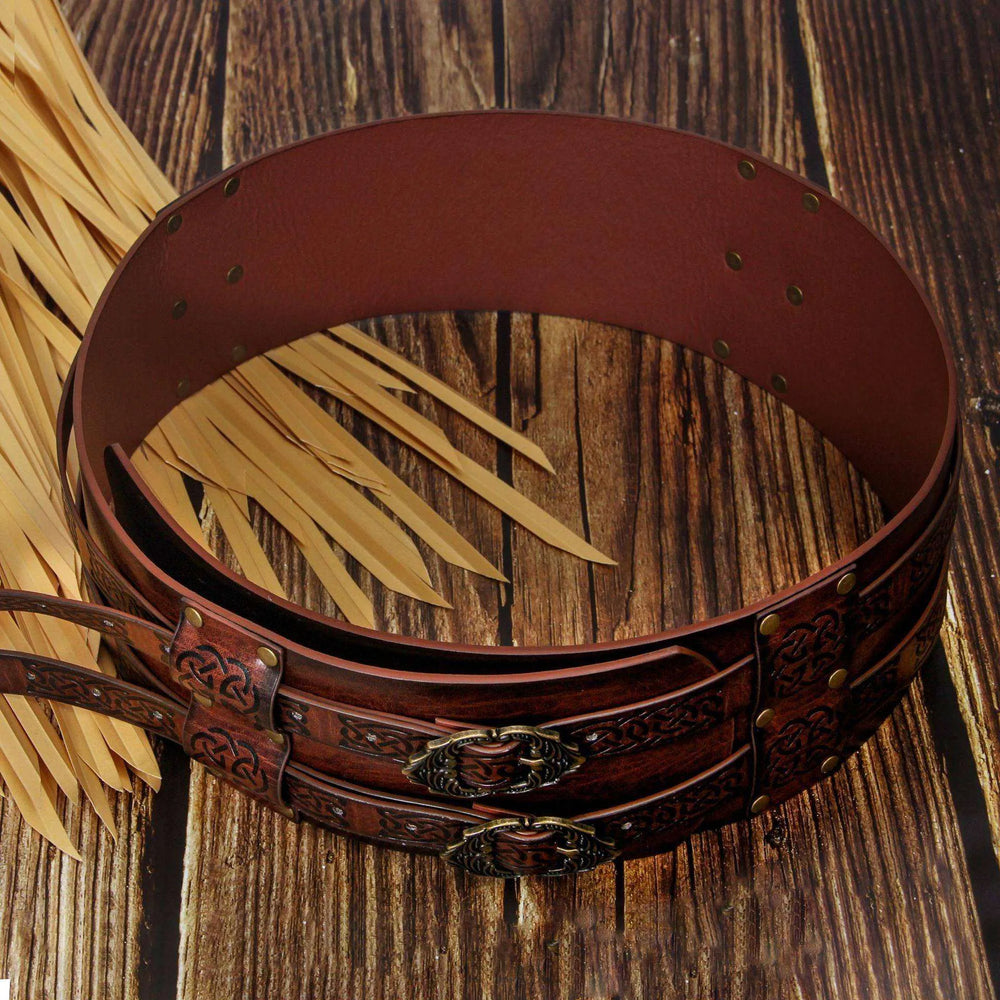 Men's Retro Nordic Viking Style Embossed Wide Belt - EX-STOCK CANADA