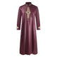 Men'S Robe Solid Color Embroidered Middle East Arab Long-Sleeved Foreign Trade Robe - EX-STOCK CANADA