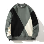 Men's Round Neck Sweater Spring Fashion Loose Breathable Stitching Long Sleeve - EX-STOCK CANADA