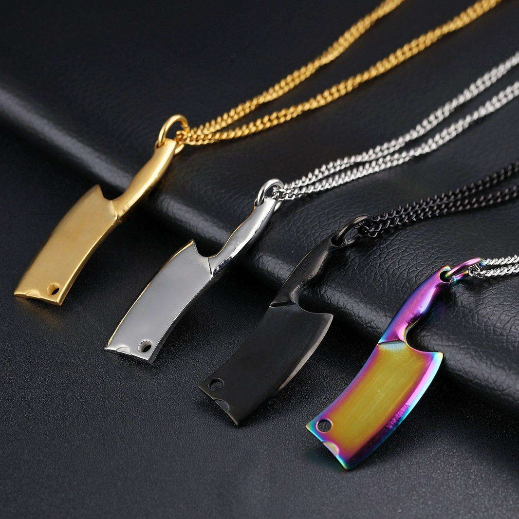 Men's Stainless Steel Necklace, Colorful Glare Classic Pendant - EX-STOCK CANADA