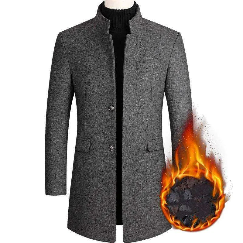 Men's Wool Coat Medium Length Leisure Suit - EX-STOCK CANADA