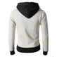 Men's Zip UP Hooded Jacket Fake Two Piece Sports Cardigan Casual Slim Sweatshirt Jacket - EX-STOCK CANADA