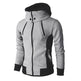 Men's Zip UP Hooded Jacket Fake Two Piece Sports Cardigan Casual Slim Sweatshirt Jacket - EX-STOCK CANADA