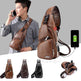 Men USB Charging Bag PU PVC Shoulder Diagonal Messenger Travel Cross Body Bags - EX-STOCK CANADA