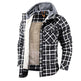 Men Warm Jacket Fleece Lining Lumberjack Plaid Hooded Jackets Snap Button - EX-STOCK CANADA