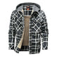 Men Warm Jacket Fleece Lining Lumberjack Plaid Hooded Jackets Snap Button - EX-STOCK CANADA