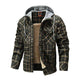 Men Warm Jacket Fleece Lining Lumberjack Plaid Hooded Jackets Snap Button - EX-STOCK CANADA