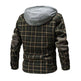 Men Warm Jacket Fleece Lining Lumberjack Plaid Hooded Jackets Snap Button - EX-STOCK CANADA