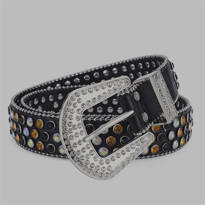 Men Women Alloy Belt Punk Rock Rivet Rhinestone - EX-STOCK CANADA