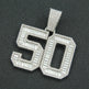 Mens Fashion Full Diamond Number 50 Pendant Necklace - EX-STOCK CANADA