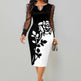 Mesh Sleeve Pencil Mid-length Hip Dress - EX-STOCK CANADA