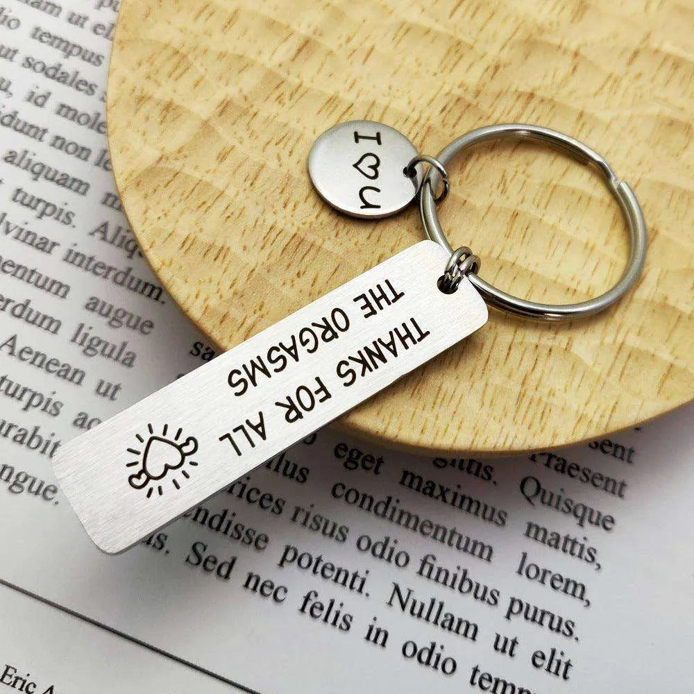 Metal Keychain Cross-Border Brushed Valentine's Day Keychain - EX-STOCK CANADA