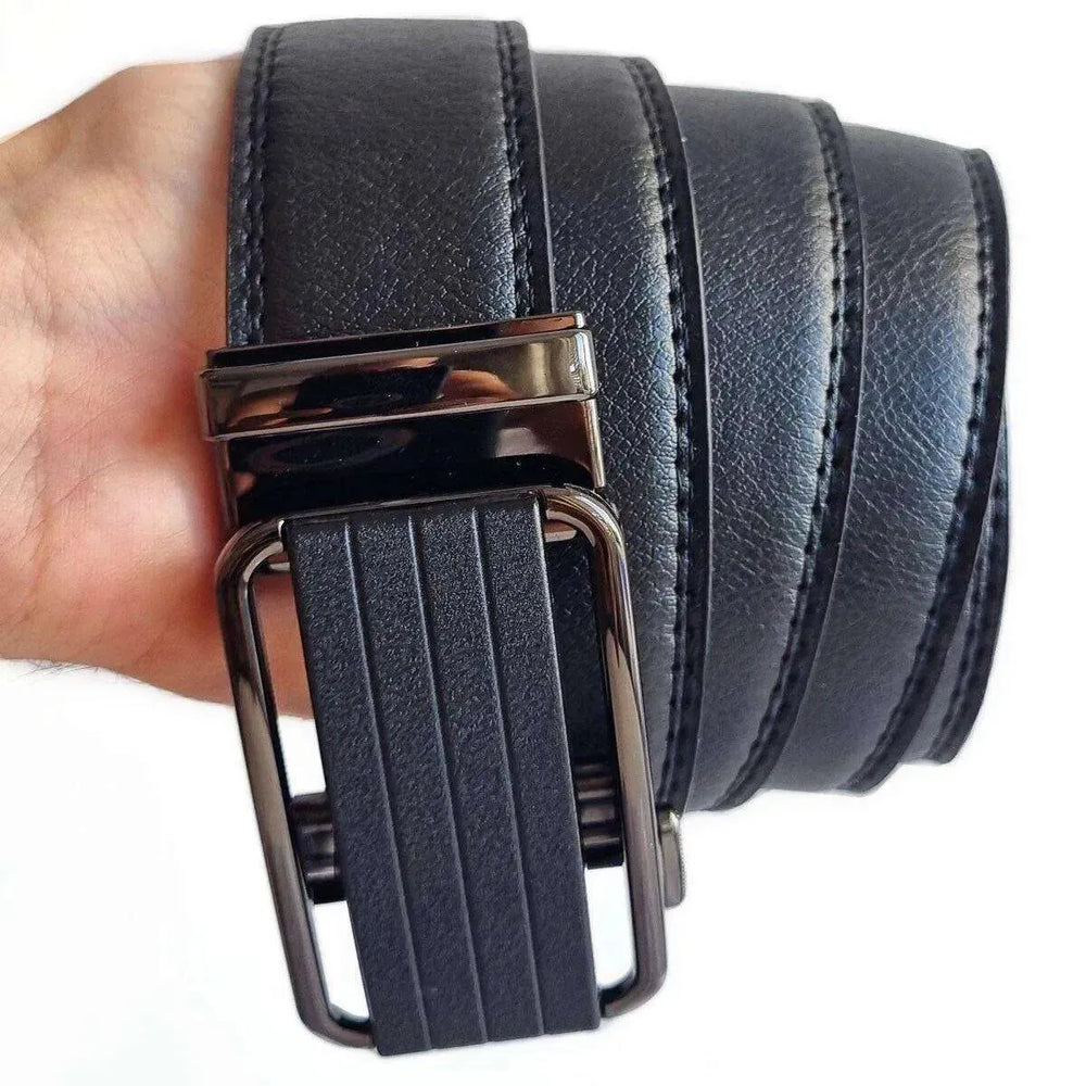 Microfiber Leather Mens Ratchet Belt Belts For Men Adjustable Size, Slide Buckle - EX-STOCK CANADA