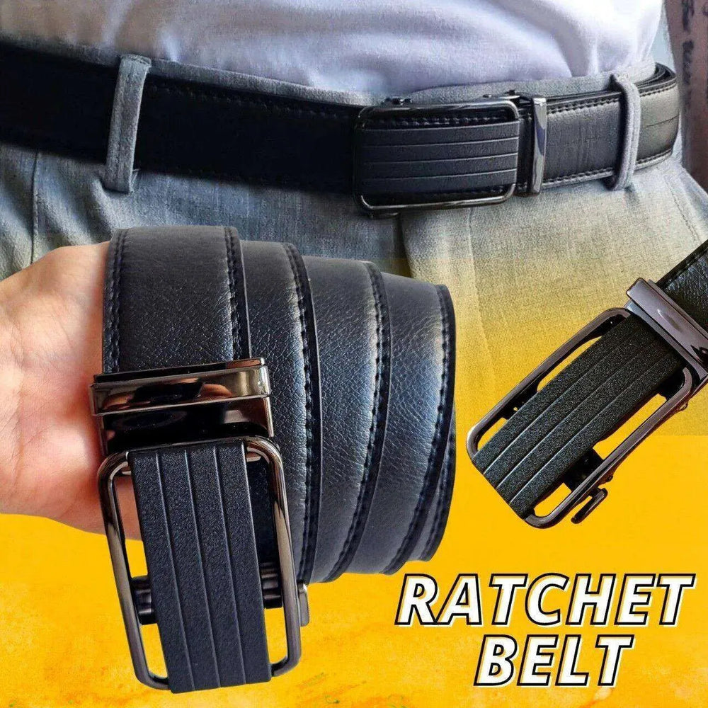 Microfiber Leather Mens Ratchet Belt Belts For Men Adjustable Size, Slide Buckle - EX-STOCK CANADA