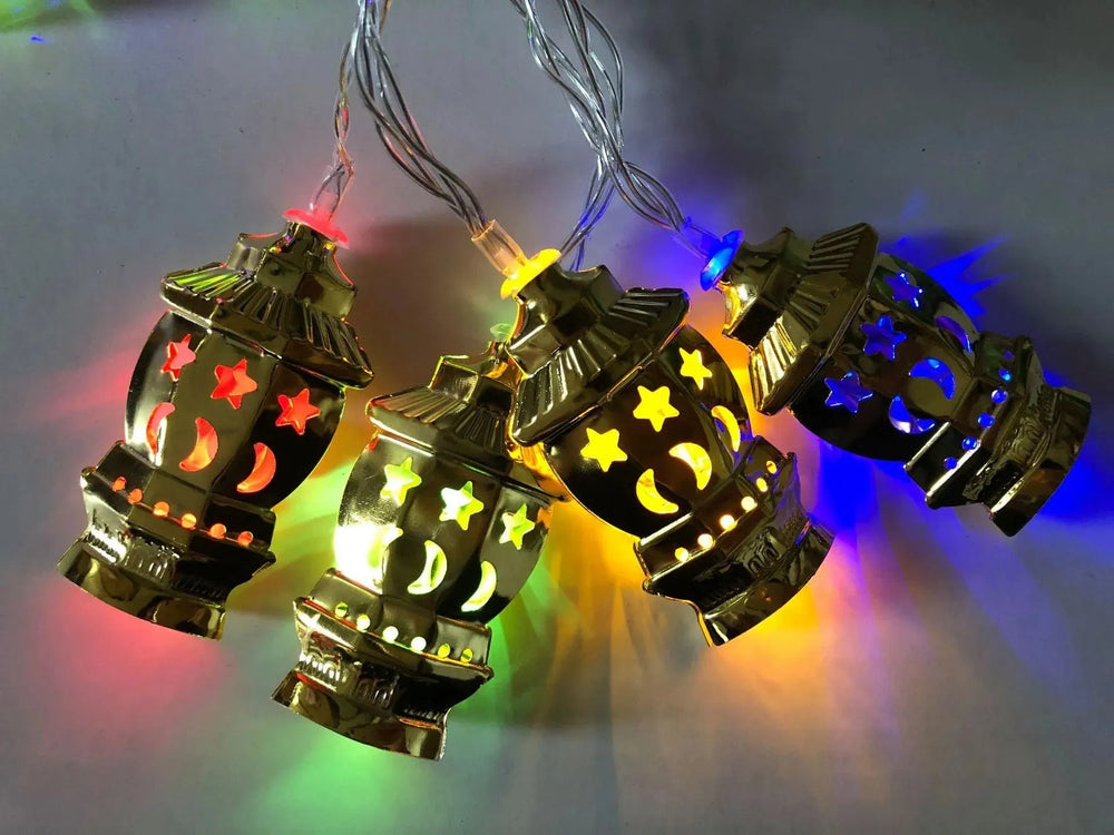 Middle East Arab Arab Ramadan Wrought Iron LED Palace Lantern String Light - EX-STOCK CANADA