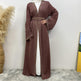 Middle East Dubai Hot Sale Rhinestone Lace-up Cardigan With Pocket Dress - EX-STOCK CANADA