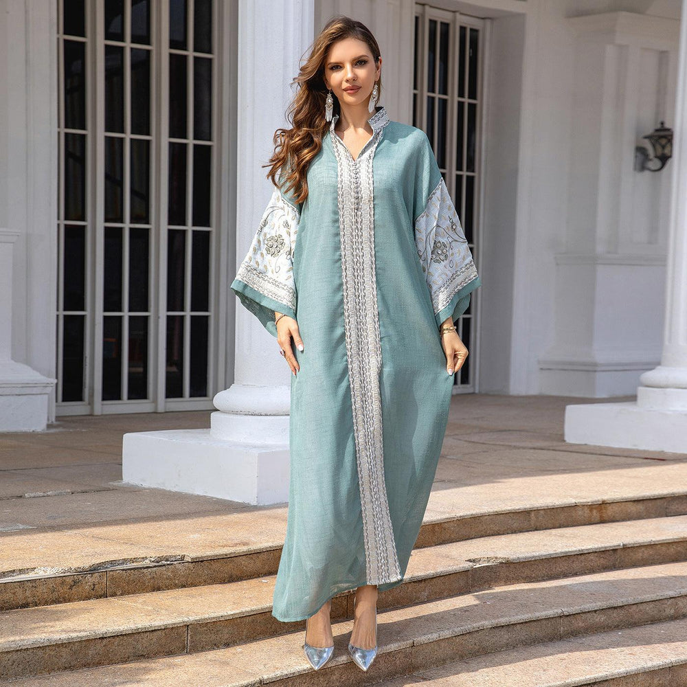 Middle East Foreign Trade Arab Robe New Embroidered Women's Gown - EX-STOCK CANADA