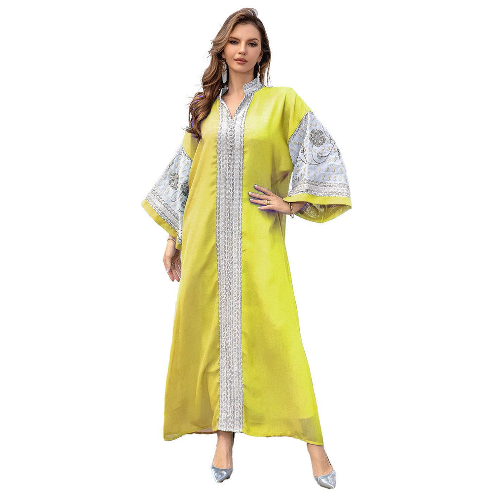 Middle East Foreign Trade Arab Robe New Embroidered Women's Gown - EX-STOCK CANADA