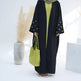 Middle East Turkey Dubai Clover Embroidery Elegant Cardigan Dress - EX-STOCK CANADA