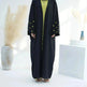 Middle East Turkey Dubai Clover Embroidery Elegant Cardigan Dress - EX-STOCK CANADA