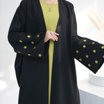 Middle East Turkey Dubai Clover Embroidery Elegant Cardigan Dress - EX-STOCK CANADA