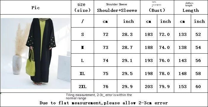 Middle East Turkey Dubai Clover Embroidery Elegant Cardigan Dress - EX-STOCK CANADA