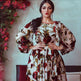 Middle Eastern Turkey Ruffled Rose Printed Bohemian Dress - EX-STOCK CANADA