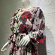 Middle Eastern Turkey Ruffled Rose Printed Bohemian Dress - EX-STOCK CANADA