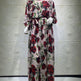 Middle Eastern Turkey Ruffled Rose Printed Bohemian Dress - EX-STOCK CANADA