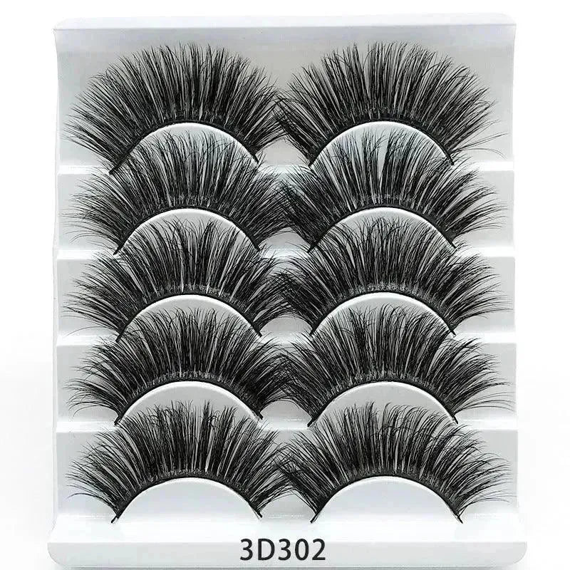 Mink False Eyelashes 3D False Eyelashes Five Pairs Of Soft Cotton Stalk Eyelashes - EX-STOCK CANADA