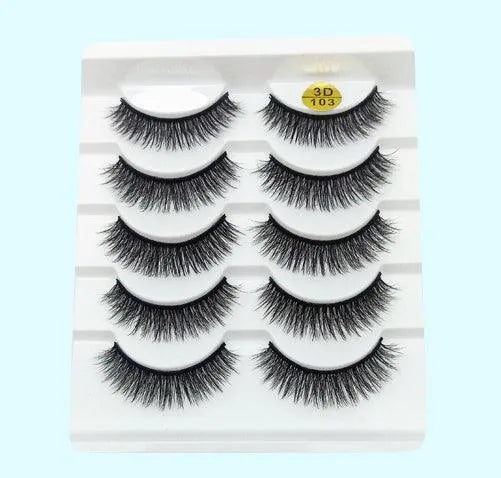 Mink False Eyelashes 3D False Eyelashes Five Pairs Of Soft Cotton Stalk Eyelashes - EX-STOCK CANADA