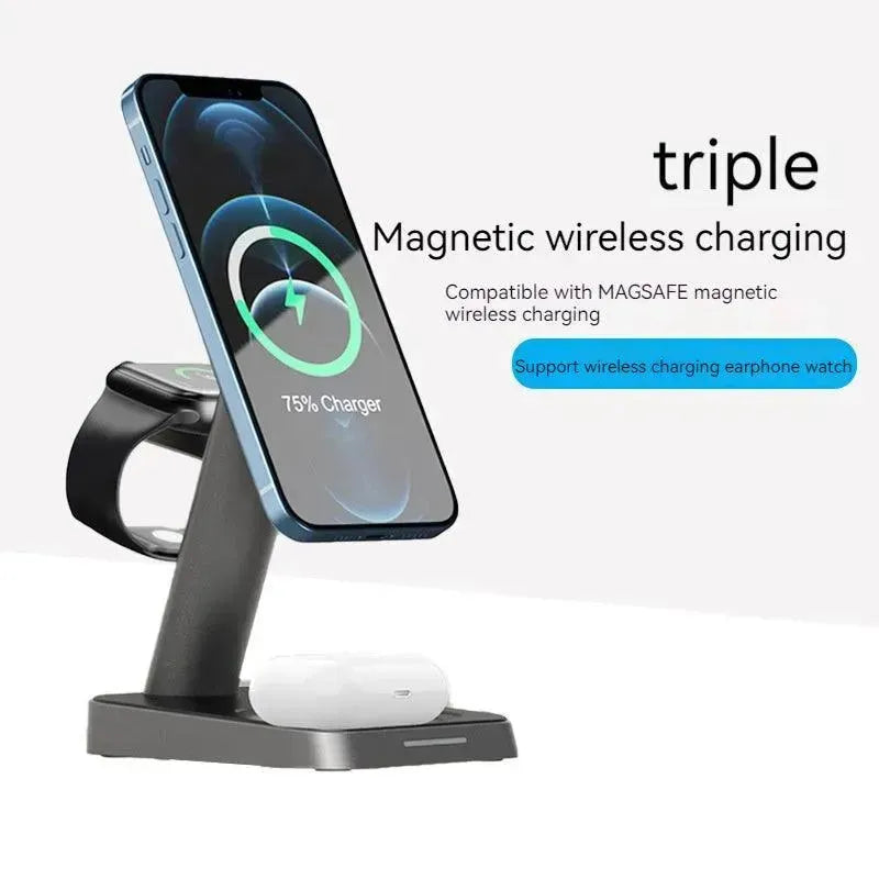 Mobile Phone Vertical Wireless Charger Watch Wireless Charger Mobile Phone Wireless Three-in-one Charger - EX-STOCK CANADA