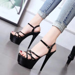 Model High Heels Sexy Buckle Women's Shoes 15cm Stiletto - EX-STOCK CANADA