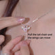 Moving Cupid Heart Angel Wings Tassel Necklace With Crystal Clavicle Chain Women Jewelry Gift Valentine's Day - EX-STOCK CANADA