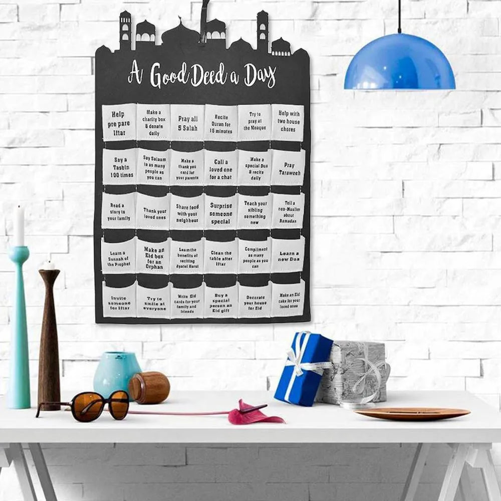 Mubarak Eid Ramadan Fabric Wall Calendar - EX-STOCK CANADA