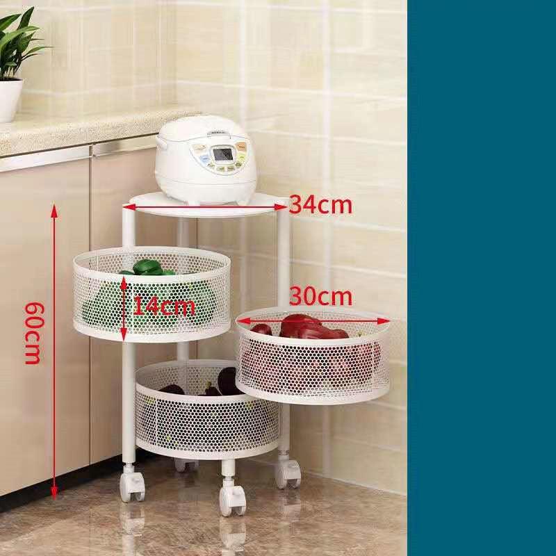 Multi Purpose Multi Layers Kitchen Round Rotating & Portable Fruit & Vegetable Rack - EX-STOCK CANADA