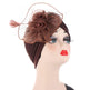 Multicolor Mesh Matching Feather Flower Arab Hat - EX-STOCK CANADA
