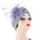 Multicolor Mesh Matching Feather Flower Arab Hat - EX-STOCK CANADA