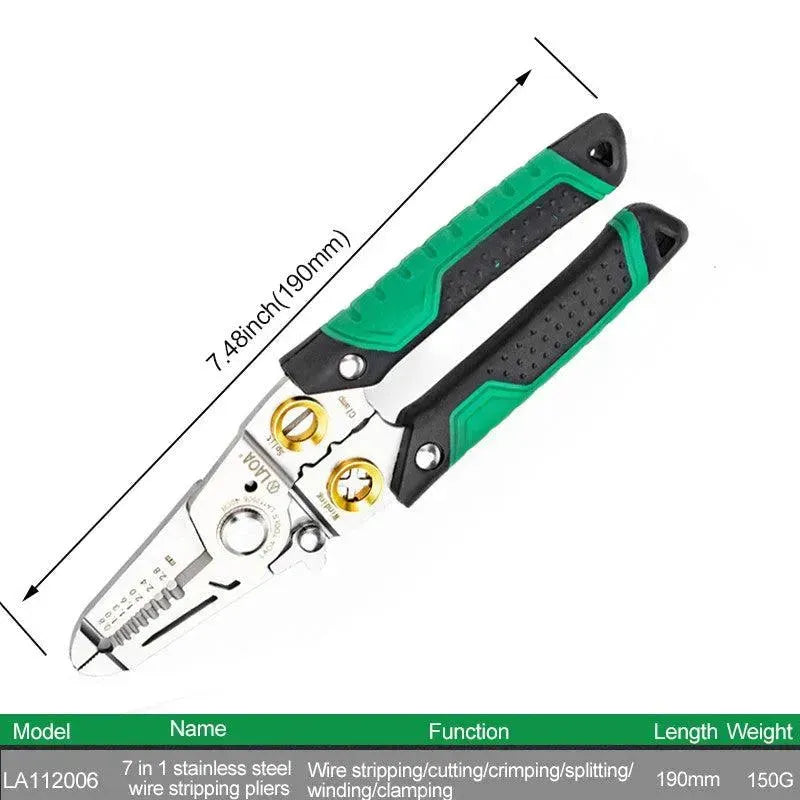 Multifunctional Stainless Steel + ABS 7 In 1 Optical Fiber Wire Stripper - EX-STOCK CANADA