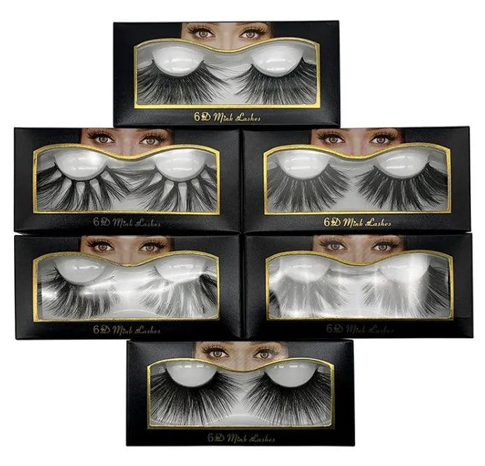 Nethong 25mm mink false eye lashes 6D three-dimensional messy cross-eye lashes Europe and the United States cross-border for eye lashes - EX-STOCK CANADA