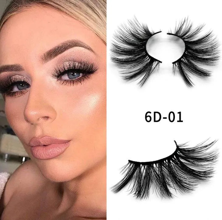 Nethong 25mm mink false eye lashes 6D three-dimensional messy cross-eye lashes Europe and the United States cross-border for eye lashes - EX-STOCK CANADA