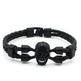 Neutral Stylish Men's Skull Black Buttons & Leather Bracelet - EX-STOCK CANADA