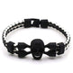 Neutral Stylish Men's Skull Black Buttons & Leather Bracelet - EX-STOCK CANADA