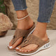 New Air Cushion Thong Sandals Summer Flip Flops Hollow Metal Buckle Wedges Shoes For Women Thick Sole Beach Shoes - EX-STOCK CANADA