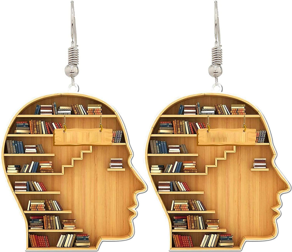 New Book Lovers Heart Librarian Earring - EX-STOCK CANADA