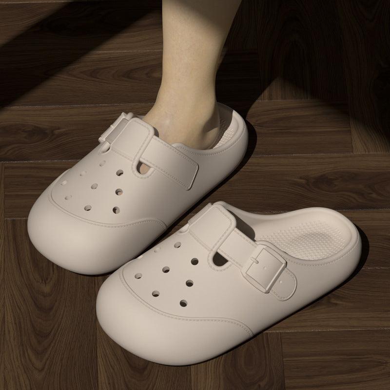 New Hole Shoes Summer Buckle Baotou Slippers Outerdoor Garden Clogs Shoes Indoor Non-Slip Floor Home Slipper - EX-STOCK CANADA