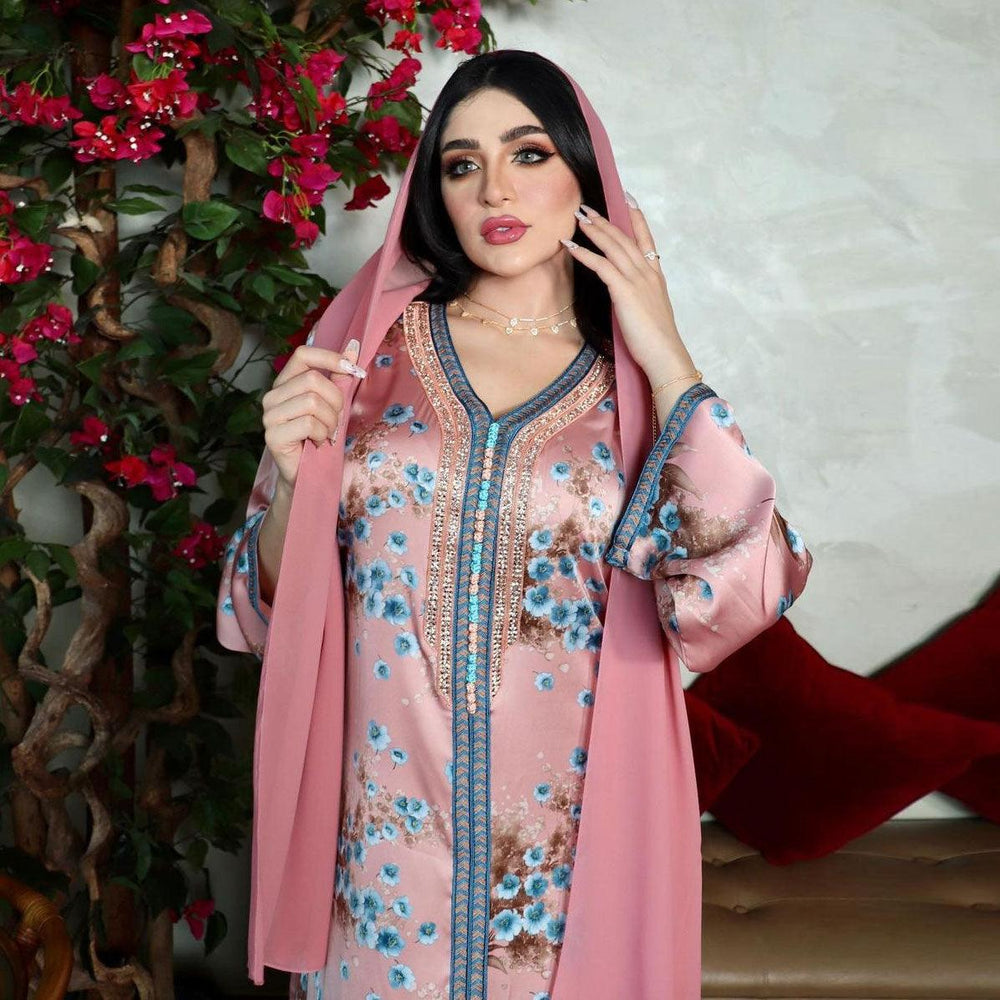 New Hot Diamond Arab Print Dress - EX-STOCK CANADA