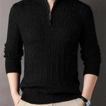 New Men's Solid Color Half Zipper Thick Sweater - EX-STOCK CANADA