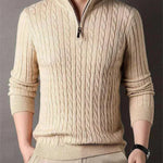 New Men's Solid Color Half Zipper Thick Sweater - EX-STOCK CANADA